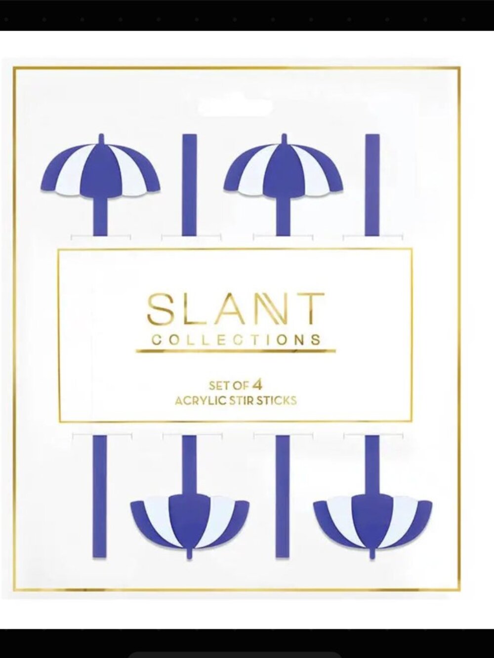 Slant Collections - Acrylic Stir Sticks - Beach Umbrella - Set of 4